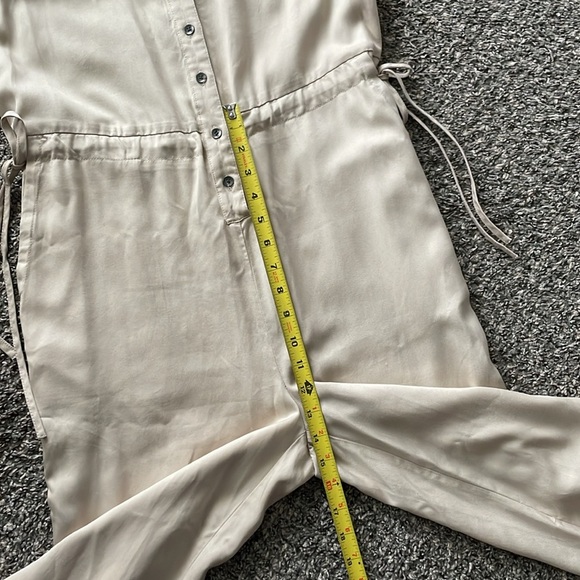 Marine Layer Katy Jumpsuit Womens M Cream Tan Wide Leg Minimalist Beach Boho - Picture 10 of 16